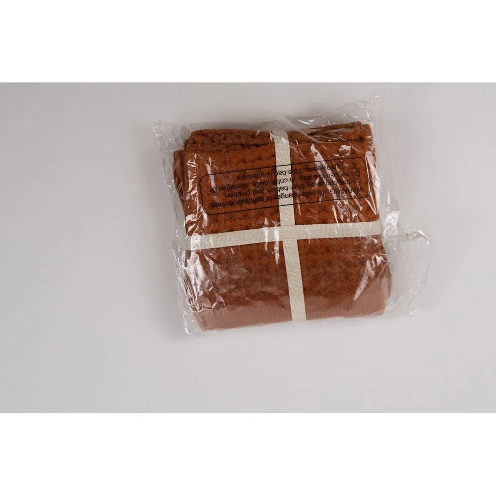 Waffle Washcloth 4pc Set Hazel Orange Brown OS NWT